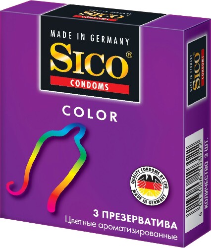 Презервативы sico color цветные ароматизированные 3 шт.