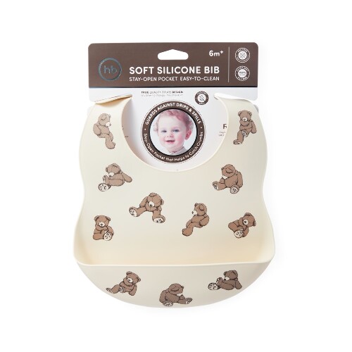 HAPPY BABY ФАРТУК НАГРУДНЫЙ СИЛИКОНОВЫЙ BIB 6+/МИШКИ