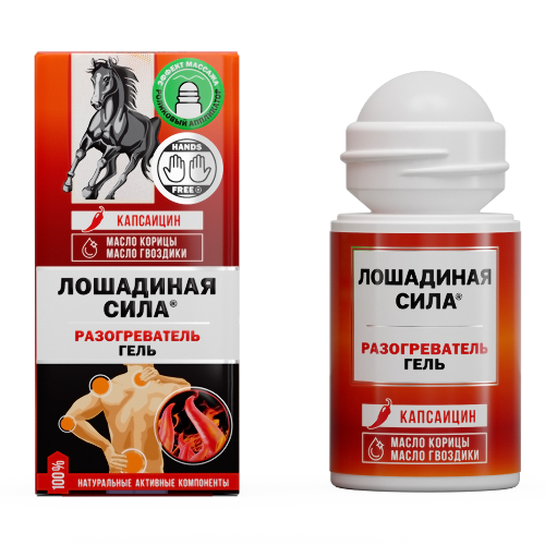 Лошадиная сила/horse force гель разогреватель 90 мл/роликовый аппликатор