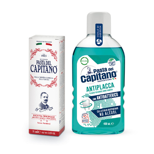 НАБОР PASTA DEL CAPITANO ЗУБНАЯ ПАСТА 1905 ОРИГИНАЛЬНЫЙ РЕЦЕПТ И ОПОЛАСКИВАТЕЛЬ ПРОТИВ ЗУБНОГО НАЛЕТА ПО ВЫГОДНОЙ ЦЕНЕ!