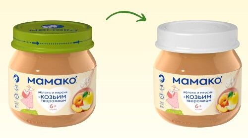 Мамако пюре из яблок с персиком и козьим творогом 80 гр