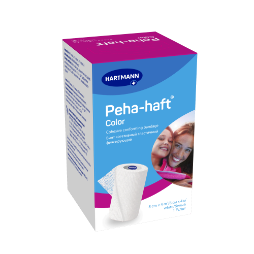 Бинт peha-haft color 8 смх4 м/белый когезивный эластичный фиксирующий