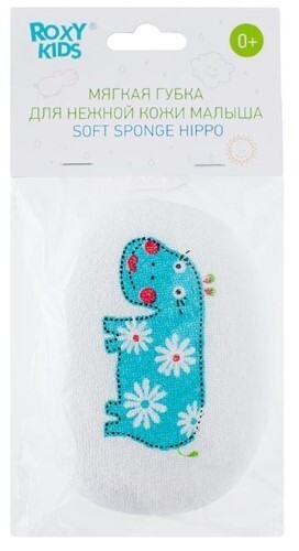 Купить Roxy-kids мягкая губка с махровым покрытием hippo 0+ по цене 213 руб в Москве Roxy-kids мягкая губка с махровым покрытием hippo 0+