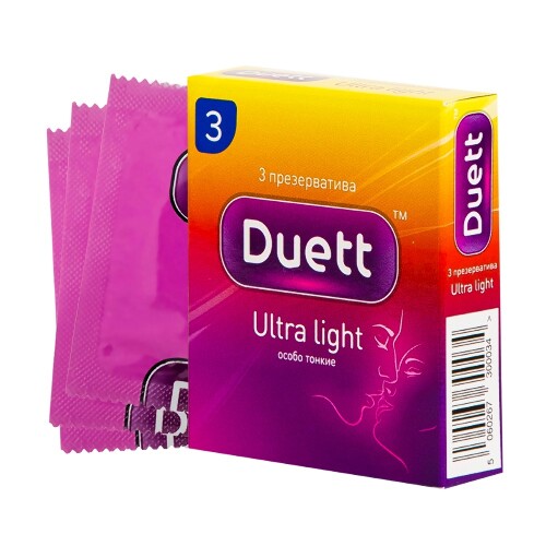 Купить Презервативы duett ultra light особо тонкие 3 шт. цена