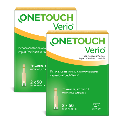 Набор тест-полоски One Touch Verio №100 из 2уп