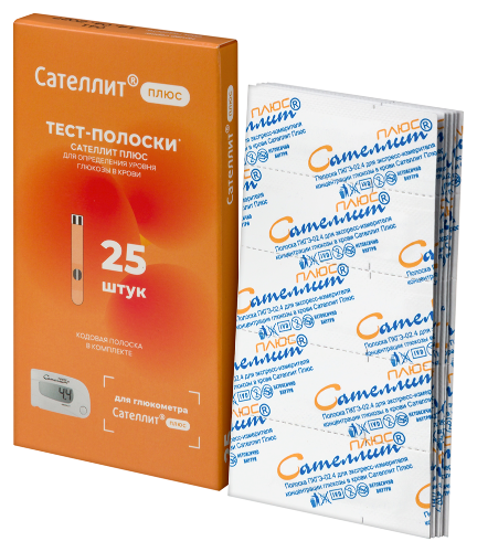 Тест-полоски Сателлит Плюс 25 шт.