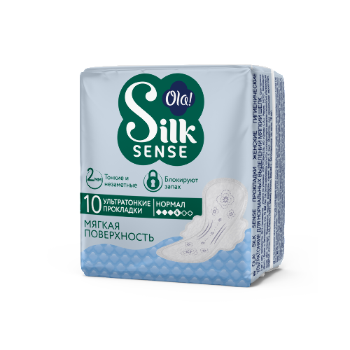 Ola silk sense прокладки ультратонкие для нормальных выделений мягкий шелк 10 шт.