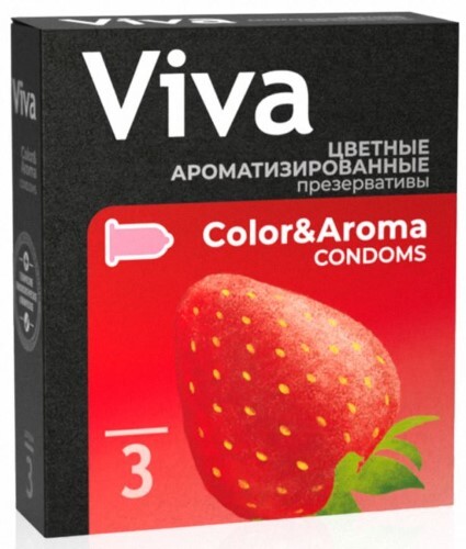 Viva презерватив ароматизированные цветные 3 шт.