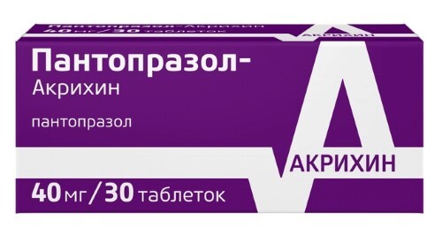 Пантопразол-акрихин 40 мг 30 шт. таблетки кишечнорастворимые , покрытые пленочной оболочкой