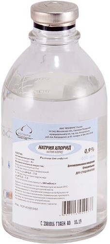 Натрия хлорид 0,9% раствор для инфузий 400 мл упаковка короб картонный бутылка 15 шт.