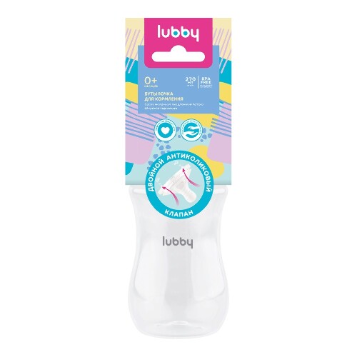 Купить Lubby бутылочка силиконовая соска широкое горло 0+ 270 мл/34565 цена