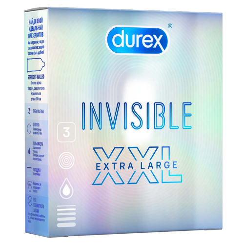 Презервативы Durex® Invisible XXLультратонкие увеличенного размера из натурального латекса