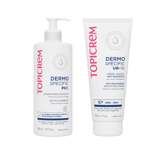 Набор Dermo specific ur-10 крем смягчающий для огрубевшей кожи 200мл + ph5 шампунь мягкий для детей 500мл со скидкой