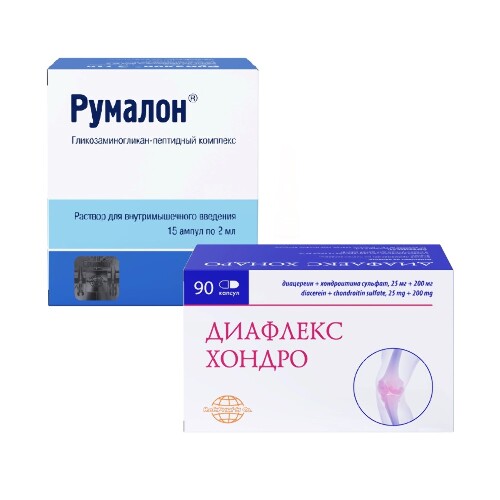 Набор РУМАЛОН 2МЛ N15 АМП Р-Р В/М и ДИАФЛЕКС ХОНДРО 0,025+0,2 N90 КАПС со скидкой!