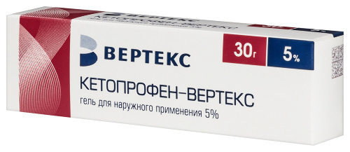 Кетопрофен-вертекс 5% гель для наружного применения 30 гр