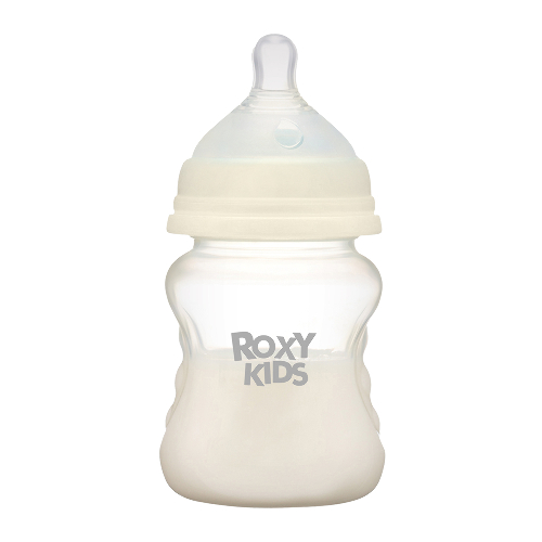 Roxy-kids бутылочка для кормления с широким горлом силиконовая соска размер m 3+ 160 мл/кокосовый