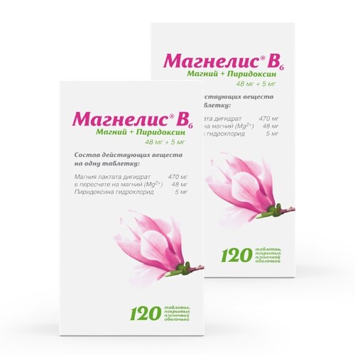 Набор 1+1 Магнелис (Магний) В6 №120 - 240 таблеток со скидкой