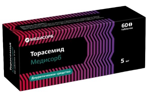 Купить Торасемид медисорб 5 мг 60 шт. таблетки цена