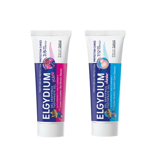 Набор ЭЛЬГИДИУМ ЗУБНАЯ ПАСТА-ГЕЛЬ Д/ДЕТЕЙ СТАРШЕ 7 ЛЕТ ЗАЩИТА ОТ КАРИЕСА СО ВКУСОМ ЖВАЧКИ 50МЛ + ЭЛЬГИДИУМ ЗУБНАЯ ПАСТА-ГЕЛЬ Д/Д
