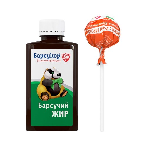 Набор Барсукор: Чупа-флю апельсин + барсучий жир 200мл