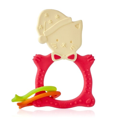 Roxy-kids массажер для десен meow teether 3+/коралловый