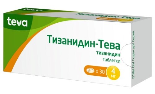 Тизанидин-тева 4 мг 30 шт. таблетки