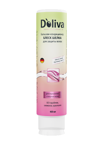Купить Doliva бальзам-кондиционер для защиты волос блеск шелка 400 мл цена