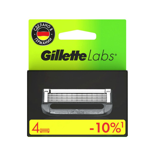 Gillette labs кассета сменная для безопасных бритв 4 шт.