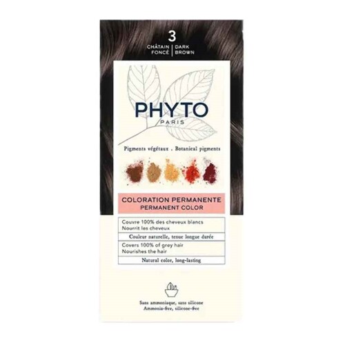 Купить Phyto крем-краска для волос в наборе тон 3/темный шатен/ цена