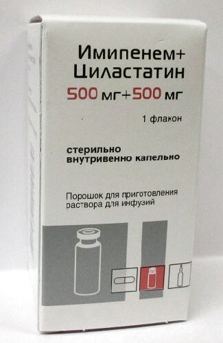 Купить Имипенем+циластатин 500 мг+500 мг порошок для приготовления раствора цена