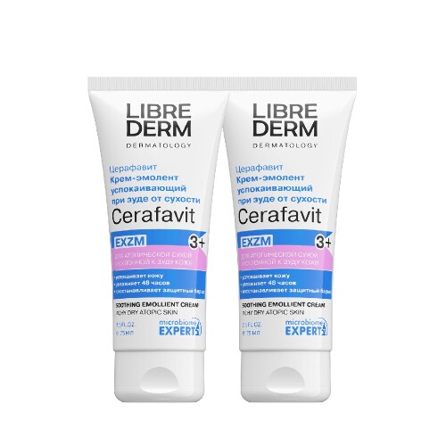 Набор 1+1 Либридерм Церафавит крем-эмолент с церамидами и пребиотиком 75мл