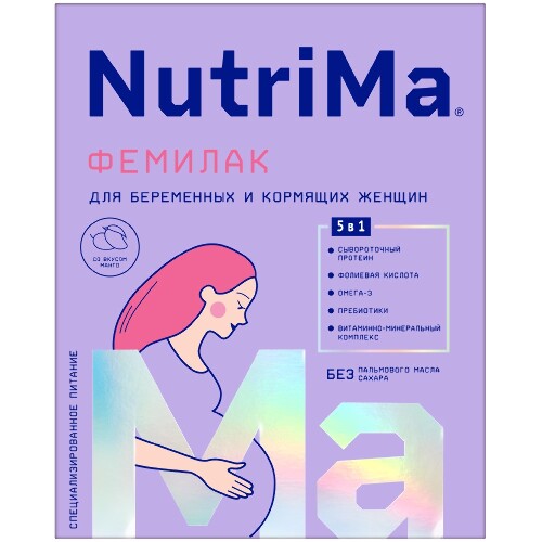 Купить Nutrima фемилак для питания беременных и кормящих женщин со вкусом манго 350 гр цена