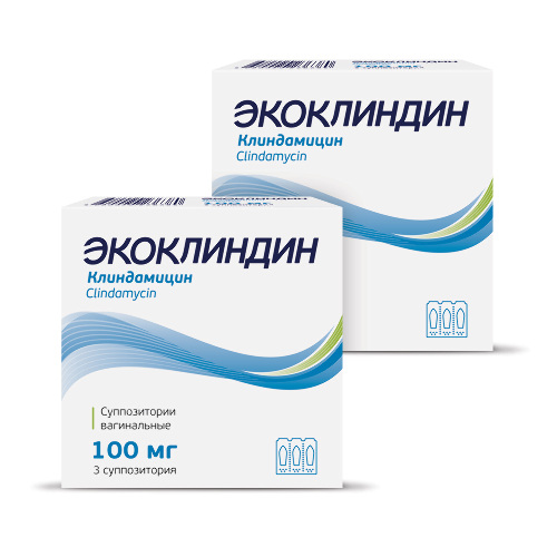 Набор из 2-х упаковок ЭКОКЛИНДИН 100мг суппозитории вагинальные 3шт.