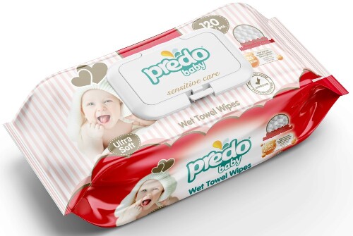 Купить Predo салфетки влажные детские с отдушкой wet wipes 120 шт. цена