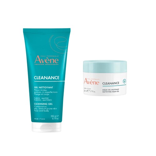 Набор AVENE КЛИНАНС ГЕЛЬ ОЧИЩАЮЩИЙ МАТИРУЮЩИЙ 200МЛ + AVENE CLEANANCE АКВА-ГЕЛЬ МАТИРУЮЩИЙ 50МЛ