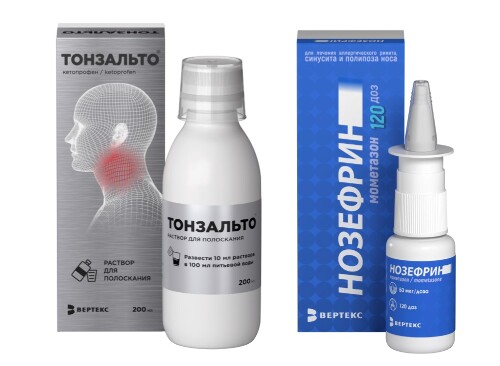 Набор НОЗЕФРИН 50МКГ/ДОЗА 18,0 (120ДОЗ) ФЛАК СПРЕЙ + ТОНЗАЛЬТО 0,016/МЛ 200МЛ N1 ФЛАК Р-Р Д/ПОЛОСКАНИЯ