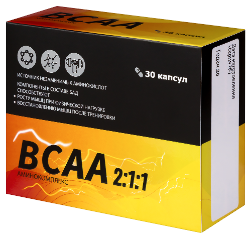 Витамир Bcaa аминокомплекс 30 шт. капсулы массой 520 мг