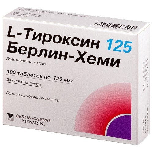 Купить L-ТИРОКСИН 125 БЕРЛИН-ХЕМИ N100 ТАБЛ цена
