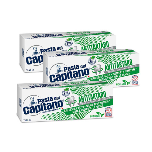 НАБОР 3=2 PASTA DEL CAPITANO ЗУБНАЯ ПАСТА ОТ ЗУБНОГО КАМНЯ ДЛЯ КУРЯЩИХ 75МЛ
