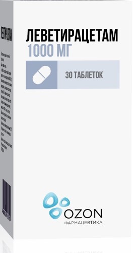 Купить Леветирацетам 1 гр 30 шт. таблетки, покрытые пленочной оболочкой цена
