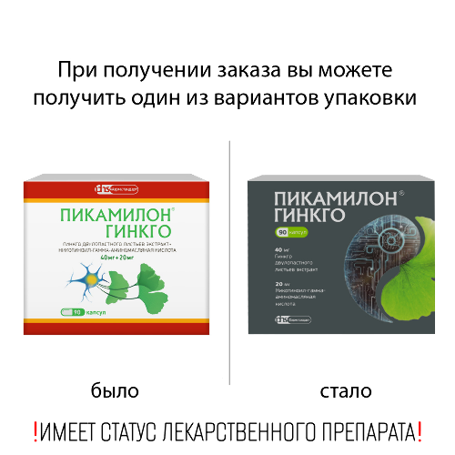 Пикамилон гинкго 40мг + 20мг 90 шт. капсулы