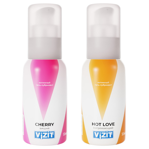 Набор Vizit гель-лубрикант Cherry с ароматом вишни 50 мл - Vizit гель-лубрикант Hot love согревающий 50 мл