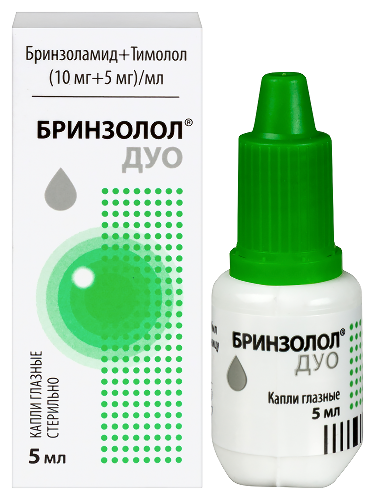 Бринзолол дуо 10 мг + 5 мг/мл флакон-капельница капли глазные 5 мл