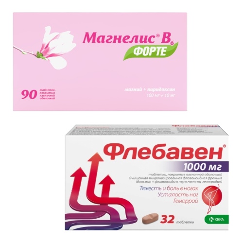 Набор Флебавен 1000 мг №32 + Магнелис В6 Форте №90