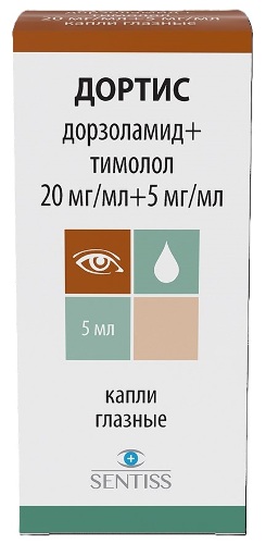 Дортис 20 мг/мл + 5 мг/мл флакон капли глазные 5 мл