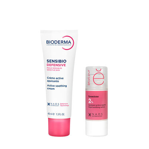 Набор Bioderma Sensibio Defensive Крем Для Чувствительной Кожи Легкий 40мл + Etat Pur Сыворотка С Эноксолоном 15мл