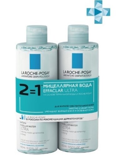La roche-posay effaclar мицеллярная вода ultra для жирной проблемной кожи 400 мл/1+1/промо