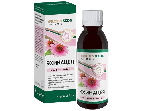 Купить GREEN SIDE СИРОП ЭХИНАЦЕИ С ЦИНКОМ И ВИТАМИНАМИ ГРУППЫ В 150МЛ/СО ВКУСОМ МАЛИНЫ цена