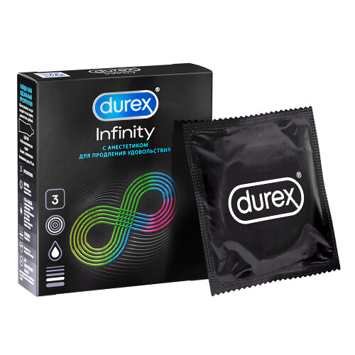 Презервативы Durex Infinity с анестетиком для продления удовольствия