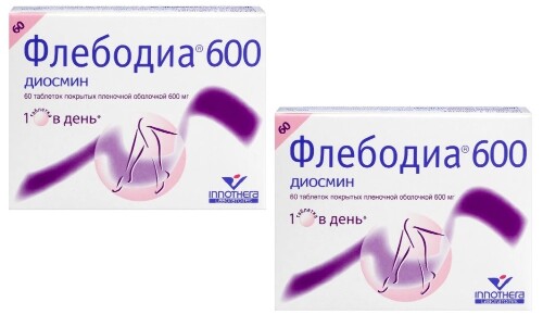 Набор Флебодиа 600 600 мг №60 табл из 2 уп со скидкой